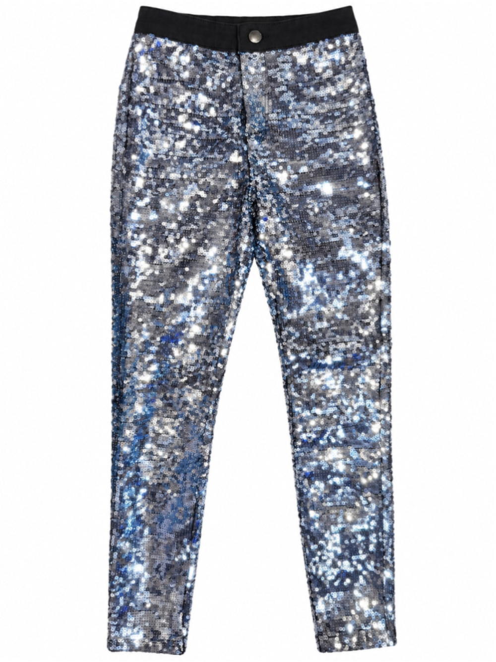 Topshop Moto Joni Disco Sequin Jeans W26 L30 Silver High Rise Skinny